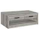 Felix 2-drawer Engineered Wood Coffee Table Grey Driftwood