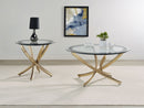 Brooke  Round Coffee and End Table Set Chrome