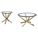 Brooke  Round Coffee and End Table Set Chrome