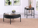 Ozella  Round Coffee and End Table Set Sandy Black
