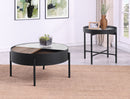 Ozella  Round Coffee and End Table Set Sandy Black