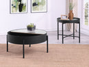 Ozella  Round Coffee and End Table Set Sandy Black