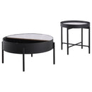 Ozella  Round Coffee and End Table Set Sandy Black