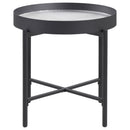 Ozella  Round Coffee and End Table Set Sandy Black