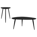 Odessa  Triangular Coffee and End Table Set Black