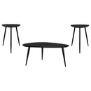 Odessa  Triangular Coffee and End Table Set Black