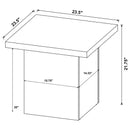 Devar Square Engineered Wood End Table Mango Brown