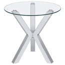 Kenzie  Round Coffee and End Table Set Chrome