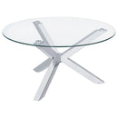 Kenzie  Round Coffee and End Table Set Chrome