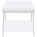 Marcia Rectangular Side End Table White High Gloss