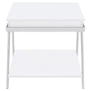 Marcia Rectangular Side End Table White High Gloss