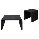 Cahya  Rattan Coffee and End Table Set Black