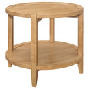 Camillo  Round Coffee and End Table Set Maple