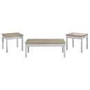 Stacie  Coffee Table Set Distressed Pine and White