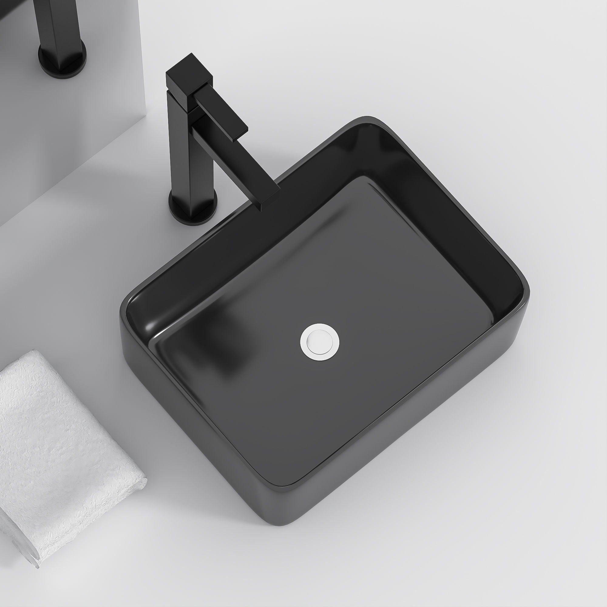 Modern European Design Ceramic Rectangular Vessel Bathroom Sink