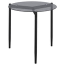 Rosalie Round Smoked Glass Top End Table Grey