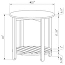 Fowler 1-shelf Round Engineered Wood Side End Table Natural