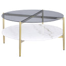 Jonelle  Round Coffee and End Table Set Gold
