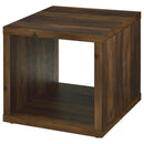 Frisco Square Engineered Wood Side End Table Dark Pine