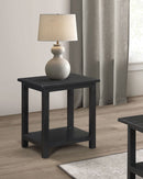 Payne Wood End Table with Shelf Distressed Brown