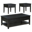 Concord  Coffee and End Table Set Distressed Java