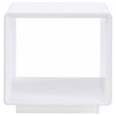 Paseo Square End Side Table White High Gloss