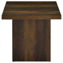 Devar Square Engineered Wood Side End Table Dark Pine
