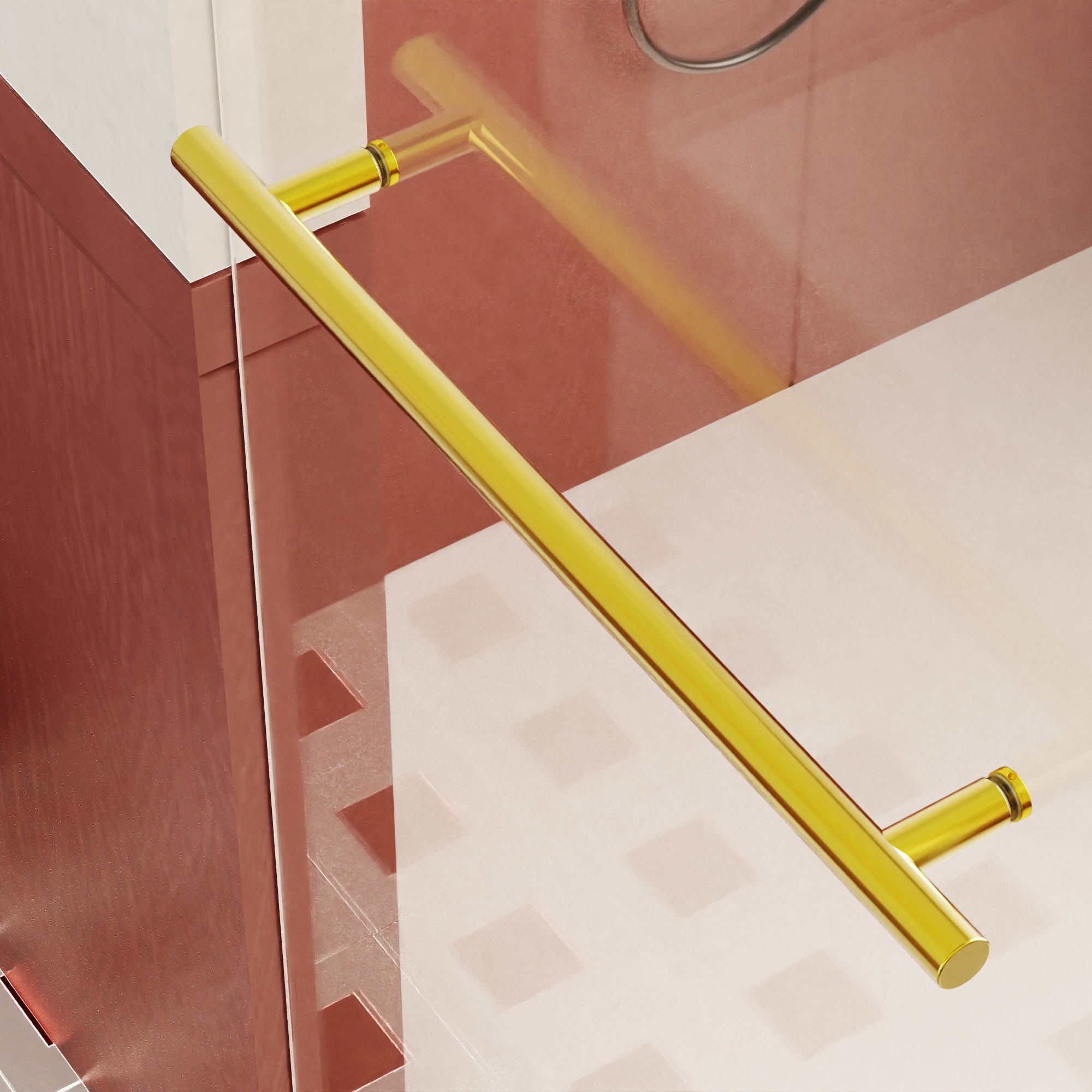 Frameless Single Sliding Shower Doors With Towel Rail & Handle
