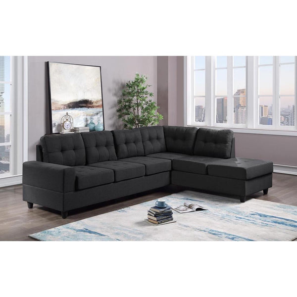 Happy Homes James Fabric 2 pc Sectional James Black IMAGE 1