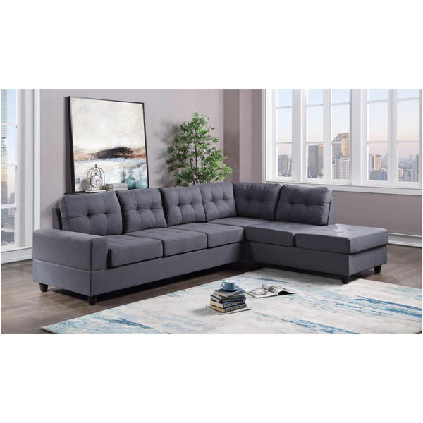 Happy Homes James Fabric 2 pc Sectional James Grey IMAGE 1