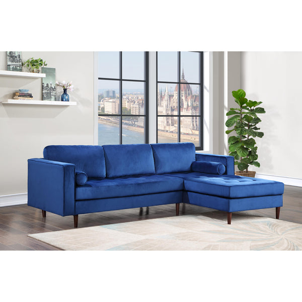 Happy Homes Roxy Fabric 2 pc Sectional Roxy - Blue IMAGE 1