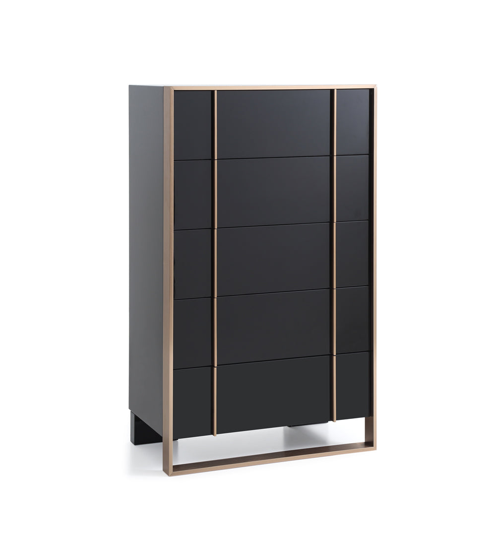 Nova Domus Cartier Modern Black & Rosegold Chest