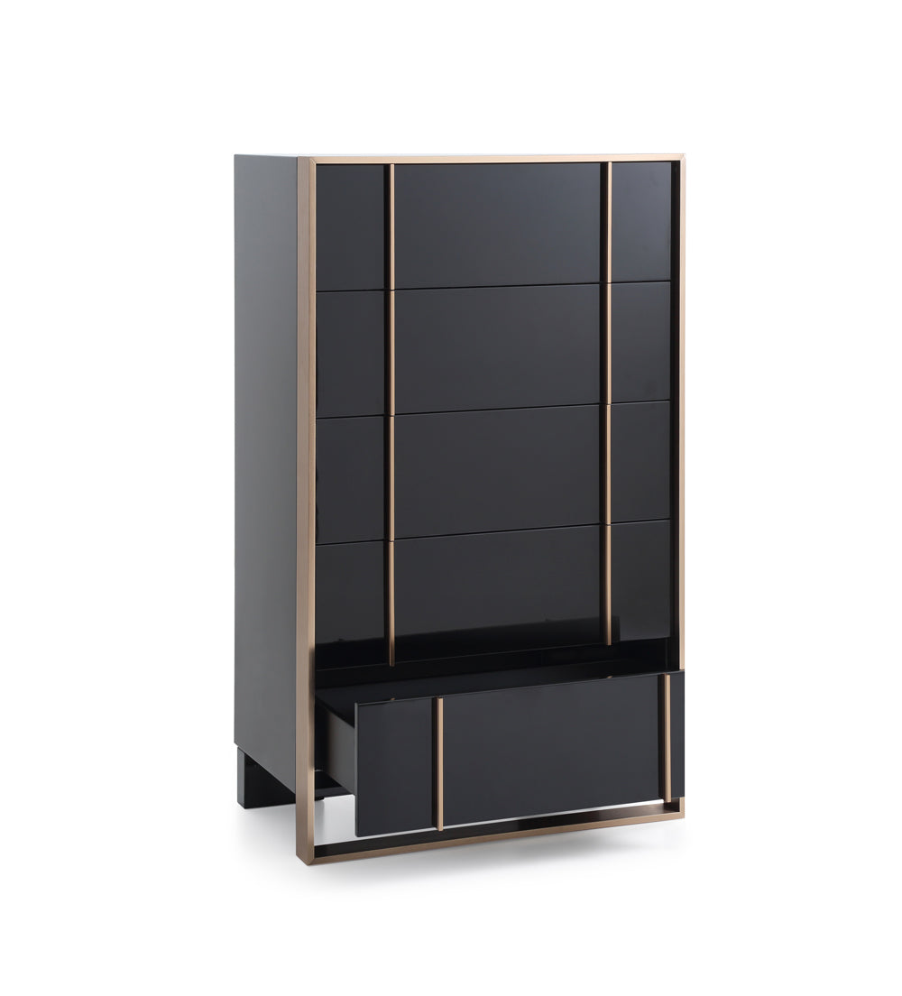 Nova Domus Cartier Modern Black & Rosegold Chest