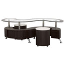 Buckley  Coffee Table and Stools Set Cappuccino