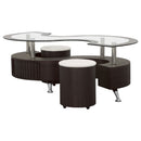 Buckley  Coffee Table and Stools Set Cappuccino