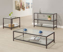 Trini 1-shelf Glass Top Side End Table Black Nickel