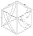 Lille Square Glass Top Side End Table Chrome