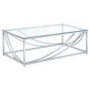 Lille Rectangular Glass Top Coffee Table Chrome