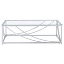 Lille Rectangular Glass Top Coffee Table Chrome