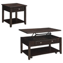 Bradford  Lift Top Coffee and End Table Set Walnut