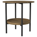 Delfin  Round Coffee and End Table Set Brown