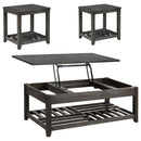 Cliffview  Lift Top Coffee and End Table Set Grey