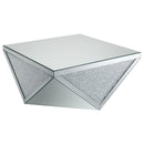 Amore Mirrored Coffee and End Table Set Silver