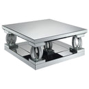 Amalia  Mirrored Coffee and End Table Set Silver