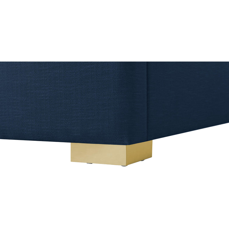 Meridian Royce Navy Linen Textured Fabric Queen Bed (3 Boxes) IMAGE 13