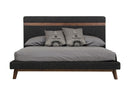 Nova Domus Dali Mid-Century Grey Fabric & Walnut Bed