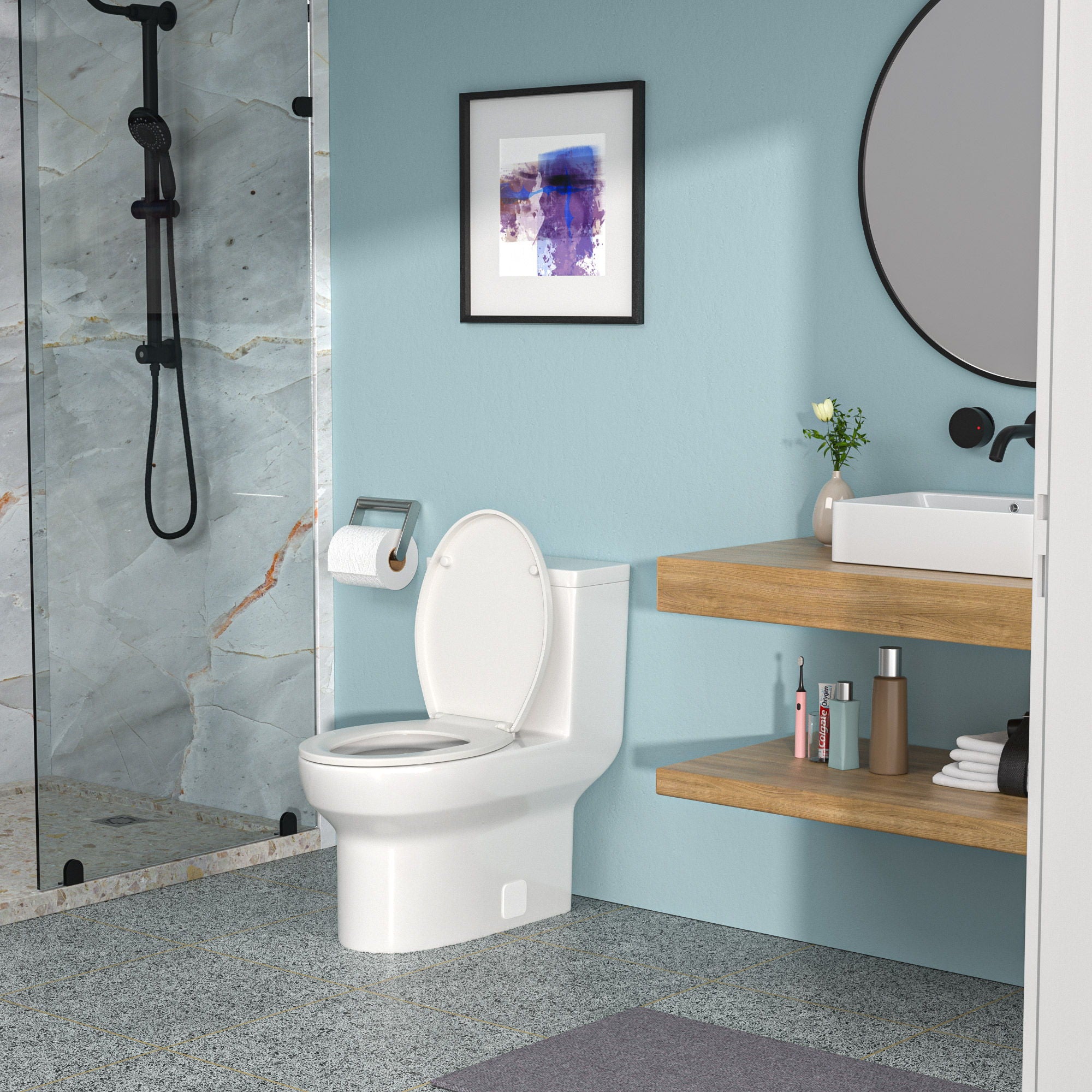 1 Piece Toilet & Soft Closing Seat - White