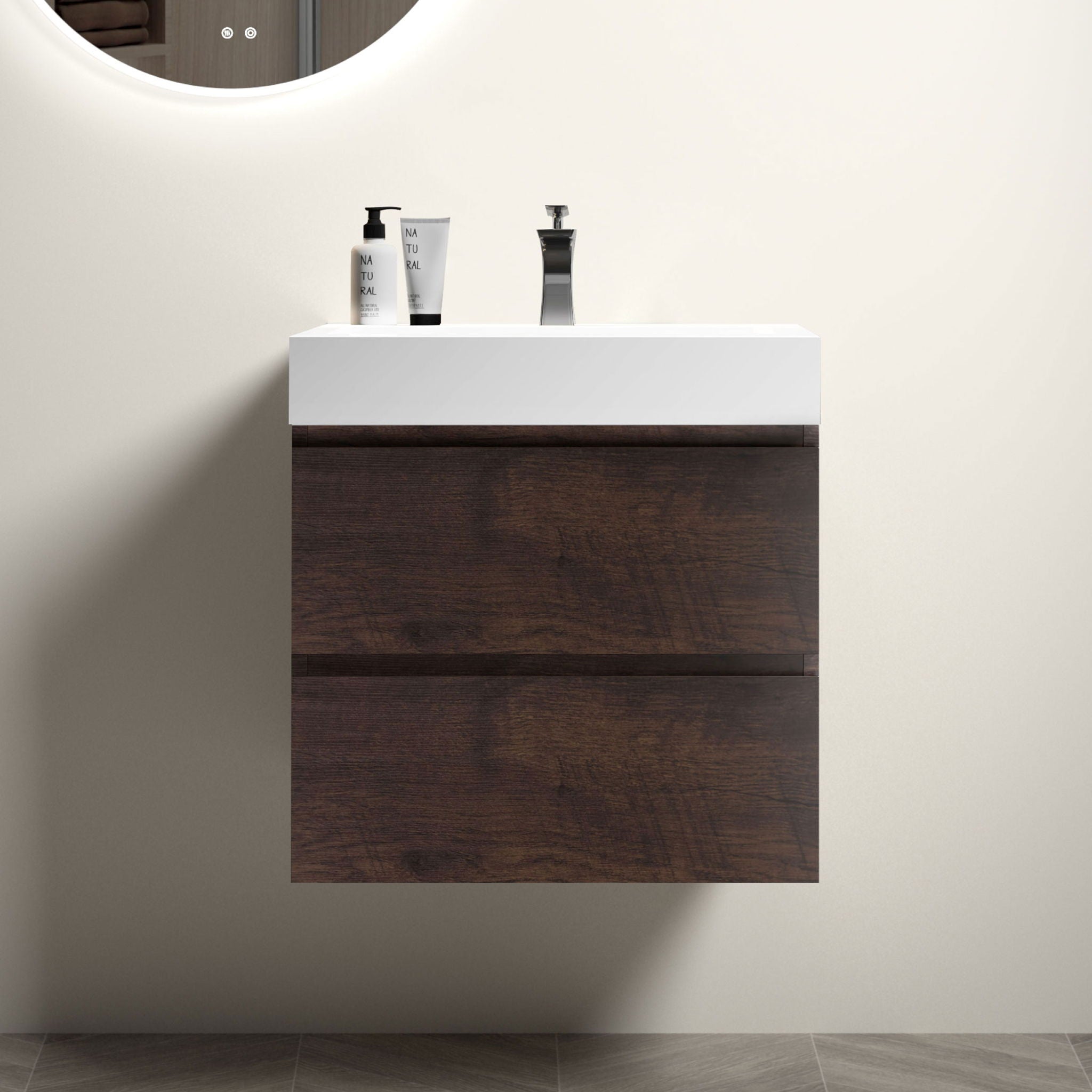Alice - Bathroom Vanity Wall Mounted With Sink, Large Storage