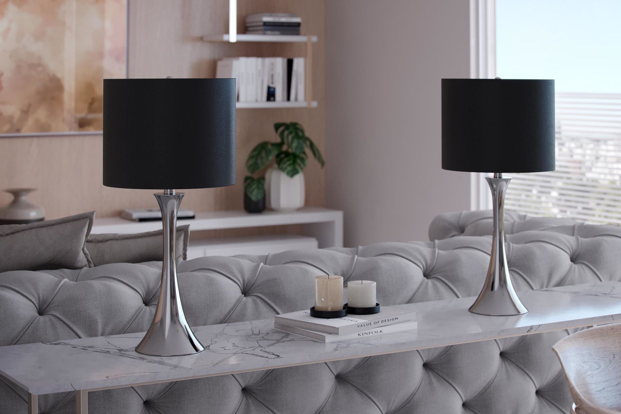 Lenuxe - Contemporary Modern Design Table Lamp (Set of 2)