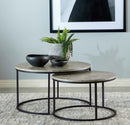Lainey  Round Faux Marble Nesting Coffee Table Grey